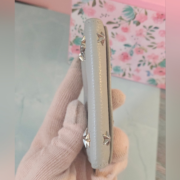 ✨ Jimmy Choo Star Studded Neptune Gray Key Holder Wallet 🌟 - Picture 14 of 15